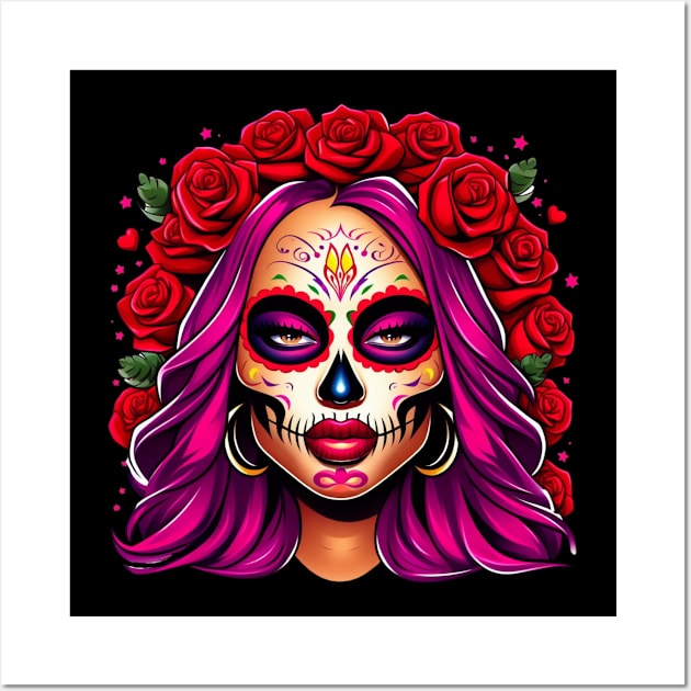 Mercedes Varnado aka Mercedes Moné fka Sasha Banks Day of the Dead Wall Art by Tiger Mountain Design Co.